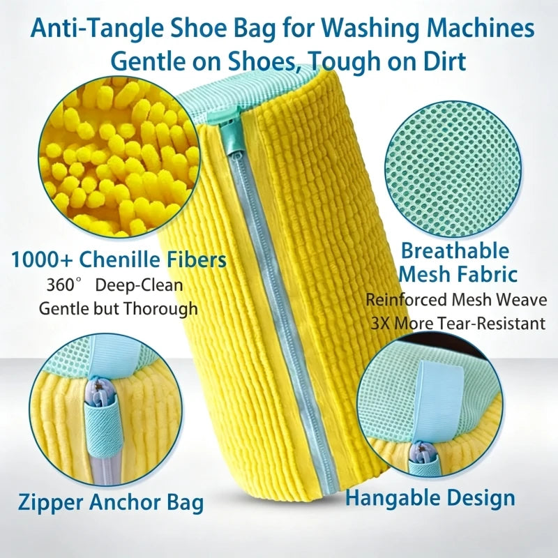 Shoe washing bag with soft bristle cleaning brush. Prime Pick
