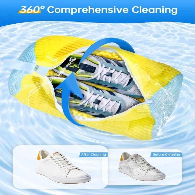 Soft bristle brush with shoe washing machine bag. Prime Pick