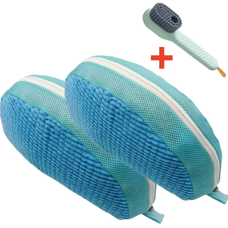 Efficient shoe washing bag and brush for cleaning. Prime Pick