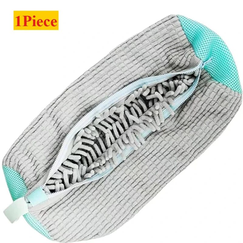 Washing machine shoe bag and brush for easy cleaning. Prime Pick